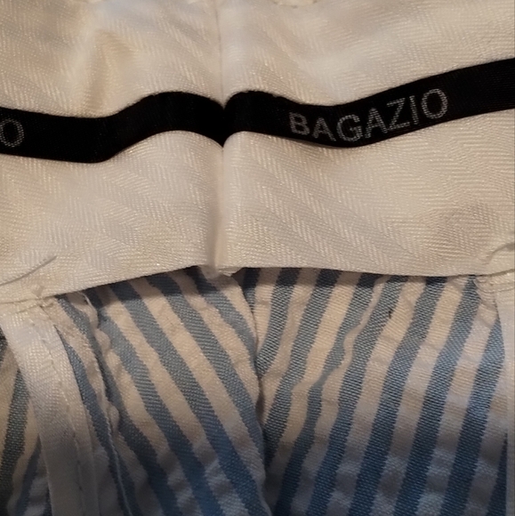 BAGAZIO STRIPED WHITE AND BLUE BALLROOM DANCE PANTS - Picture 4 of 6